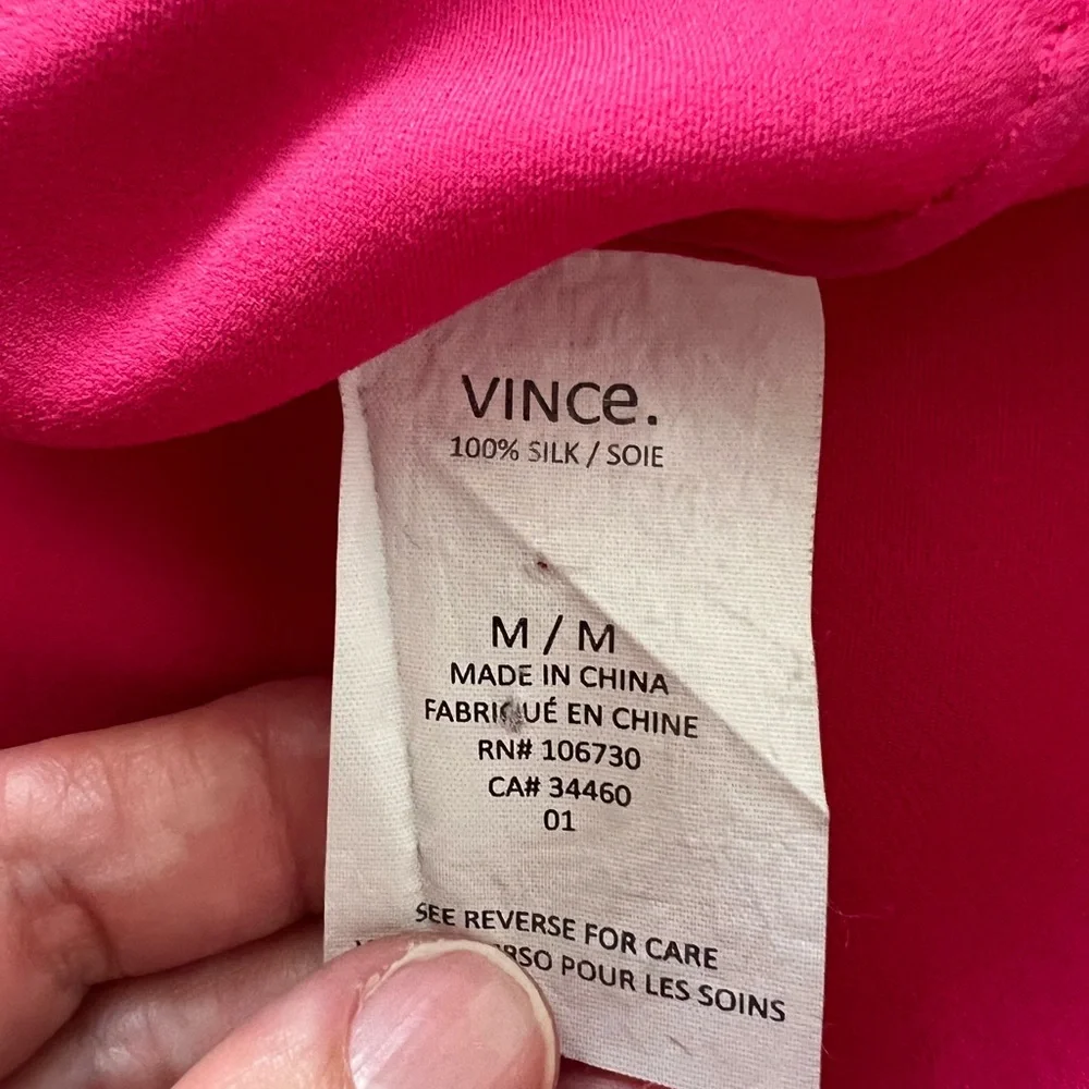 Vince Pink Sleeveless Boxy Blouse with Mandarin Collar - Picture 3 of 4